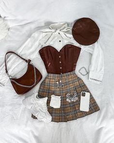 Mode Emo, Mode Kawaii, Aesthetic Brown, Brown Outfit, Cute Outfit