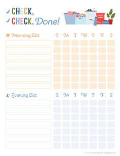 a printable checklist for the morning diet