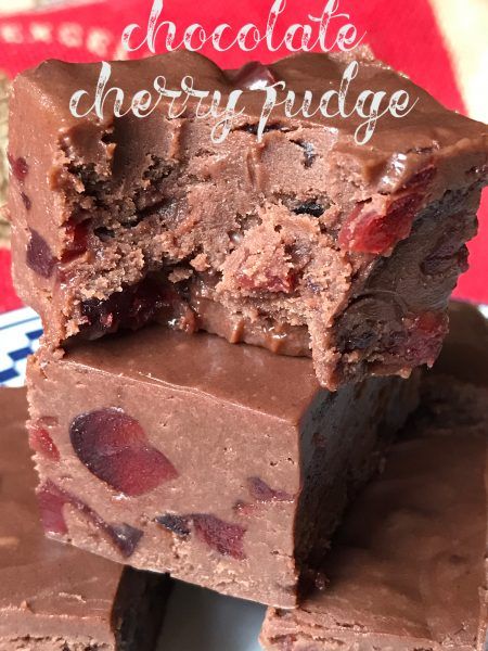 What could possibly be better than chocolate-covered cherries? Turning that flavor combination into a home-made fudge. Chocolate, candied cherries, marshmallows, and a few other ingredients come together to make a creamy fudge with a cherry in every bite. Cherry Chocolate Fudge Recipes, Cordial Cherry Fudge, Cherry Vanilla Fudge, Dark Chocolate Cherry Fudge, Cherry Coke Fudge Recipe, Recipes With Candied Cherries, Chocolate Covered Cherry Fudge, Cherry Cordial Fudge, Chocolate Cherry Cordial Fudge