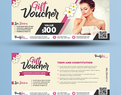 Spa Gift Voucher, Voucher Spa, Spa Vouchers, Spa Bags, Beauty Parlor, Spa Gift, Gift Voucher, Spa Services, Templates Printable Free