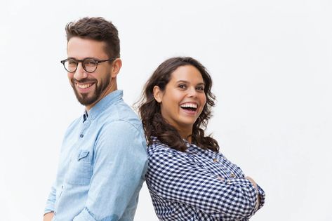 Free Photo | Free photo happy cheerful couple leaning on each other Silhouette Sport, D Images, Free Photo, Free Photos, 1 Million, Abstract Design, Royalty Free Images, Stock Photos, Couple Photos