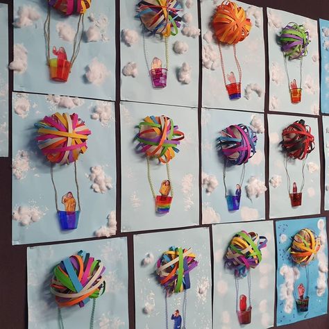 Mrs Curwood on Instagram: “Super cute hot air balloons made by grade 1/2. We were learning about the art element of Form.  #form #artelements #art #visualarts #grade1…” Grade 2 Crafts Ideas, Paper Sculpture Elementary Art, Sculpture Projects Elementary, First Grade Arts And Crafts Ideas, Different Art Forms For Kids, Spring Art Projects For Elementary Students, First Grade Craft Ideas, Hot Air Balloon Art For Kids, Tk Arts And Crafts