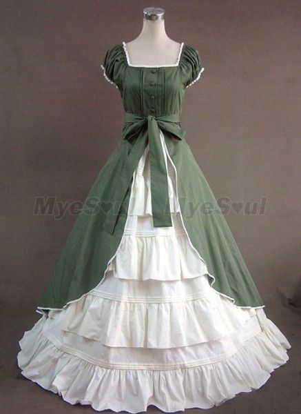 Victorian Costume Dress- Civil War, Ball Gown, Dickens Fair Dresses Gothic Formal, Gothic Victorian Dresses, Istoria Modei, Gaun Abad Pertengahan, Colonial Dress, Victorian Costume, Old Fashion Dresses, Old Dresses, Elegant Ladies