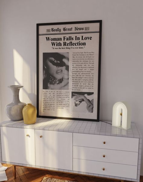 Newspaper Wall Art, Bar Cart Wall, Newspaper Wall, Spray Tan Business, Esthetics Room, Preppy Decor, Dream Apartment Decor, Newspaper Printing, Newspaper Design