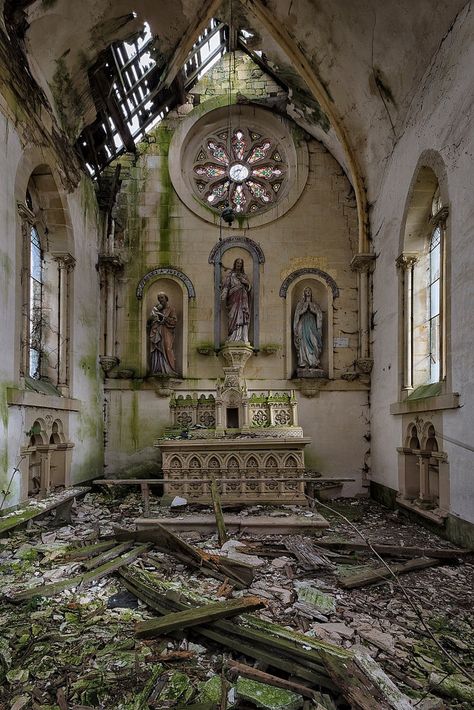 Take your troubles to the chapel | Fragments of Yesteryear | Flickr Hall Of Portraits, Abandoned Church Aesthetic, Chapel Aesthetic, Decay Architecture, Ruined Cathedral, Rotting Aesthetic, Ruins Aesthetic, Abandoned Cathedral, Abandoned Chapel