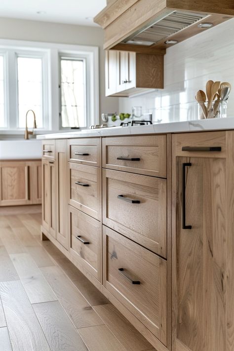 White Oak Kitchen Cabinets, White Oak Kitchen, Kabinet Dapur, Oak Kitchen Cabinets, Timeless Kitchen, Interior Desing, Wood Kitchen Cabinets, Kitchen Concepts, Oak Kitchen