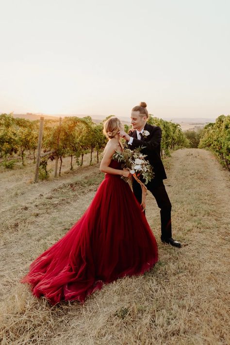 Haute Couture, Dark Red Wedding Dress, Wine Wedding Dresses, Wedding Red Dress, Maroon Wedding Dress, Dark Red Wedding, Burgundy Wedding Dress, Non White Wedding Dresses, Anna Campbell Bridal