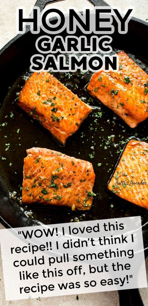 Honey Seared Salmon, Honey Salmon Recipes Stove Top, Pan Fried Salmon Recipes Healthy, Pan Grilled Salmon Recipes, Honey Garlic Sauce For Salmon, Salmon Recipes Seasoning, Teriyaki Salmon Pan Seared, Pan Cooked Salmon Recipes, Easiest Way To Cook Salmon