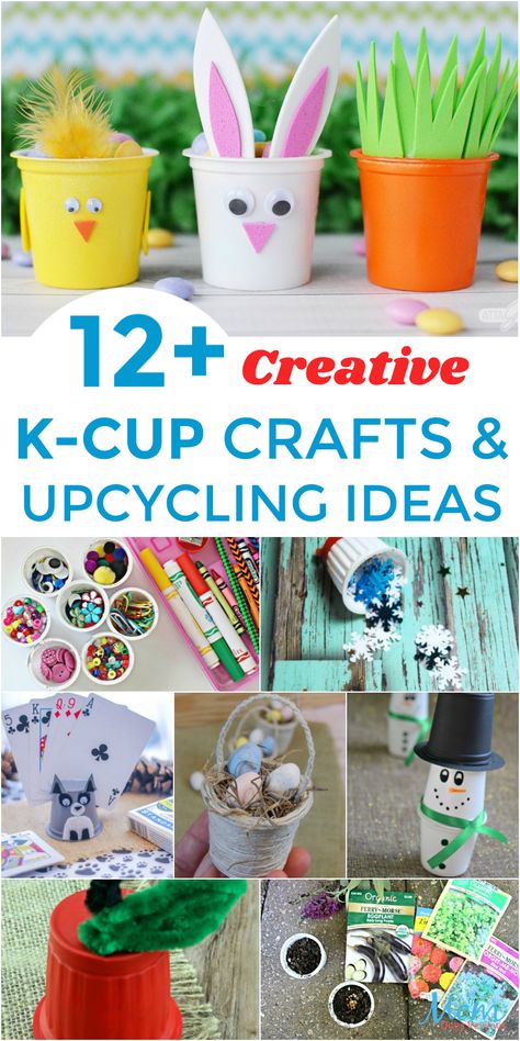 12+ Creative K-Cup Crafts and Upcycling Ideas  #DIY #Upcycle #crafts- Mom Does Reviews Upcycling, Cup Crafts Diy, Diy Projects Christmas, Plastic Cup Crafts, K Cup Crafts, Recycler Diy, Coffee Pods Crafts, Upcycling Ideas Diy, Coffee Cup Crafts