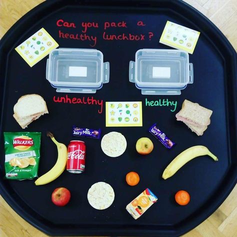 Olivers Vegetables, Preschool Healthy Eating, Healthy Food Activities, Healthy And Unhealthy Food, Continuous Provision, Tuff Spot, Eyfs Activities, Food Activities, Nursery Activities