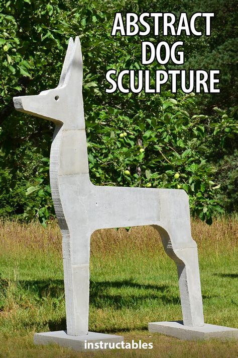 Applied Artist created a custom mold to cast this concrete abstract dog sculpture. #Instructables #workshop #art #sculpture #casting Diy Concrete Sculpture Garden Art, Cement Casting Ideas, Cement Sculpture Diy, Concrete Sculpture Diy, Sculpture Casting, Diy Sculpture, Cement Sculpture, Cement Projects, Recycled Concrete