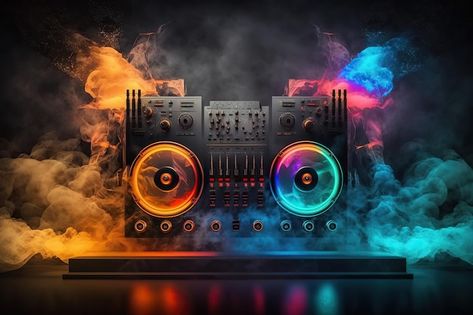 Photo abstract modern dj mixer on the ta... | Premium Photo #Freepik #photo #dj-mixer #dj-set #dj-music #sound-mixer Dj Wallpaper Hd Laptop, Dj Sound Background, Dj Banner Background, Dj Background Design, Dj Thumbnail Background, Dj Mixer Wallpaper, Music Cover Background, Dj Wallpaper, Dj Background