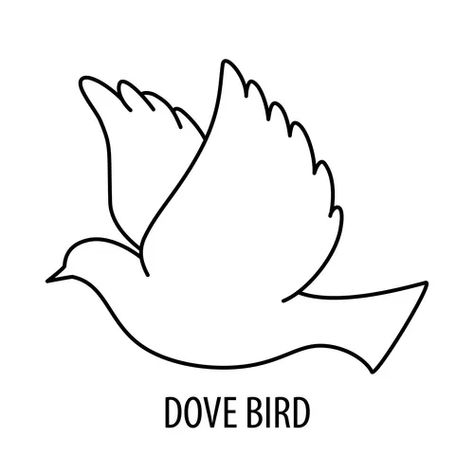 Line art dove flying pigeon logo drawing black Vector Image Drawing Doves Bird, Easy Dove Drawing, How To Draw Dove, White Pigeon Drawing, Pigeon Drawing Easy, Dove Bird Drawing, Dove Drawing Simple, Pigeons Drawing, Dove Line Art