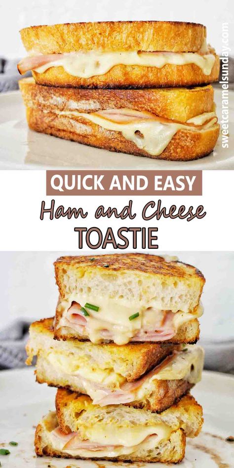 Grilled Ham And Swiss Cheese Sandwich, Cheese And Ham Toastie, Mustard Sauce For Ham, Bacon Cheese Sandwich, Swiss Grilled Cheese, Hot Ham Sandwiches, Best Ham Sandwich, Melted Cheese Sandwich, Sandwich Recipes Panini