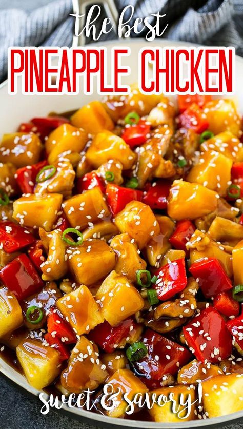 This pineapple chicken is a stir fry of chicken, pineapple and vegetables all tossed in a sweet and savory sauce. Pineapple Teriyaki Chicken Stir Fry, Thai Chicken Pineapple Stir Fry, Thermomix, Pineapple Chicken Sauce, Pineapple Chicken Glaze, Chicken Teriyaki Recipe With Pineapple, Chicken Rice Stir Fry With Vegetables, Pineapple Chicken Healthy, Pineapple Preserves Chicken