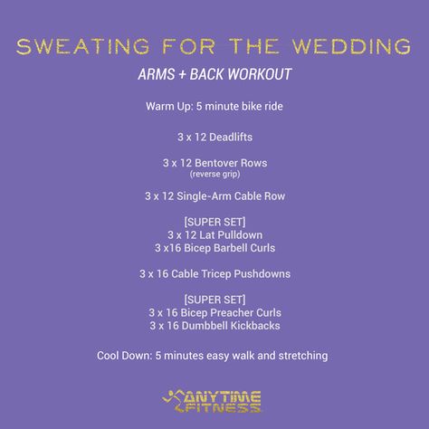 Sweating for the Wedding: Arm + Back Workout Arm Back Workout, Wedding Arms Workout, Arm And Back Workout, Wedding Dresses Tight, Wedding Dresses Tight Fitted, Wedding Arms, Back Of Arm Exercises, Wedding Workout Plan, Sweating For The Wedding