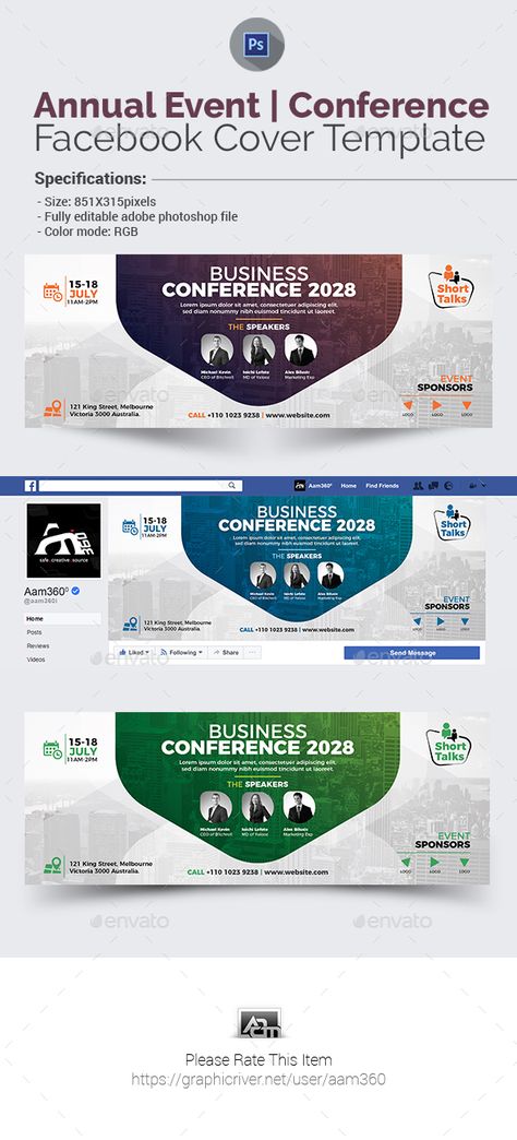 #Event | #Conference #Facebook Cover - Facebook Timeline Covers Social Media It Social Media Design, Event Template Design, Facebook Event Cover Design, Conference Poster Design Events, Graphic Designer Facebook Cover, Event Timeline Design, Conference Social Media Design, Event Banner Design Inspiration, Conference Banner Design