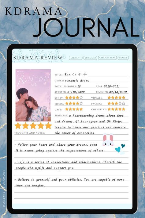 Kdrama Tracker Template, Kdrama Review Journal, Kdrama Review Template, Korean Aesthetic Journal, Journal Ideas Kdrama, Kdrama Journal Ideas, K Drama Journal, Kdrama Tracker, Journal Korean