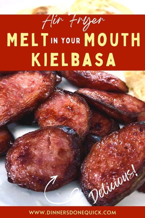 Kielbasa Airfryer Recipes, Meat In The Air Fryer, Air Fryer Kielbasa And Veggies, Air Fryer Polish Sausage Recipes, How To Make Kielbasa Sausage, Quick Easy Healthy Air Fryer Recipes, Polish Sausage In The Air Fryer, Ways To Cook Kielbasa Sausage, Keilbasa Recipes In Air Fryer