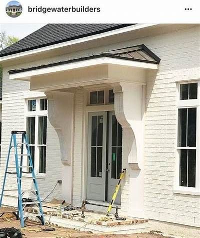 Pin by Alice Smith on Seating-Patio | House with porch, Front door ... Front Door Overhang, Tin Roofing, Front Door Awning, Glass Roofing, Door Overhang, Roofing Design, Best Front Doors, Cottage Porch, Farmhouse Front Door