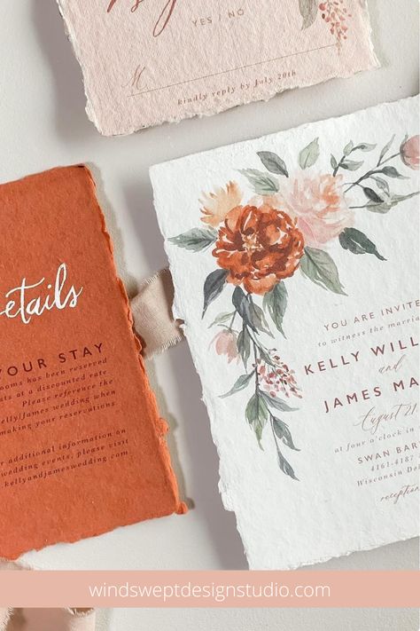 Wedding Invitations Sunset Colors, Boho Fall Wedding Invitations, Blush Autumn Wedding, Wedding Invitations Fall Autumn, Wedding Invites Autumn, Wedding Fall Invitations, Terracota Wedding Invitations, Burnt Orange And Blush Wedding, Fall Wedding Invitations Autumn