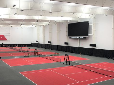 Improving the College Indoor Tennis Experience | Sports Interiors Indoor Tennis Court, Tennis Playing, College Tennis, Indoor Tennis, Oklahoma State University, Northwestern University, Ohio State University, Oklahoma State, Womens Tennis