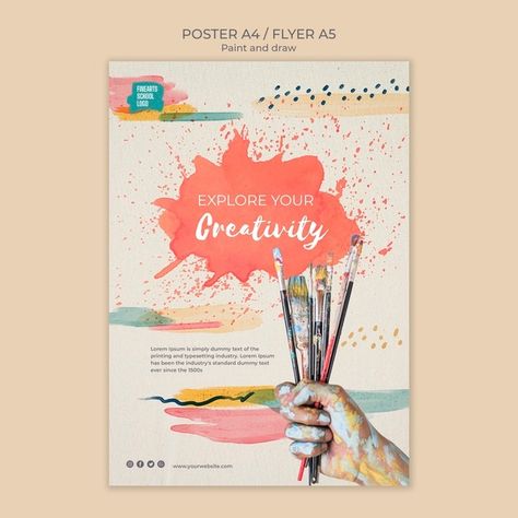 Art Workshop Poster Template, Art Class Poster Template, Art Workshop Poster Design, Art Workshop Poster, Art Event Poster, Painting Poster Design, Free Poster Templates, Art Class Posters, Event Poster Template