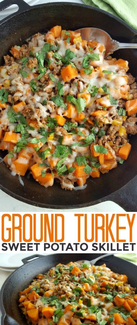 Ground Turkey Sweet Potato Skillet, Turkey Sweet Potato Skillet, Ground Turkey Sweet Potato, Sweet Potato Skillet Recipes, Zucchini Pommes, Turkey Sausage Recipes, Ground Turkey Sausage, Turkey Sweet Potato, Spaghetti Recipes Easy