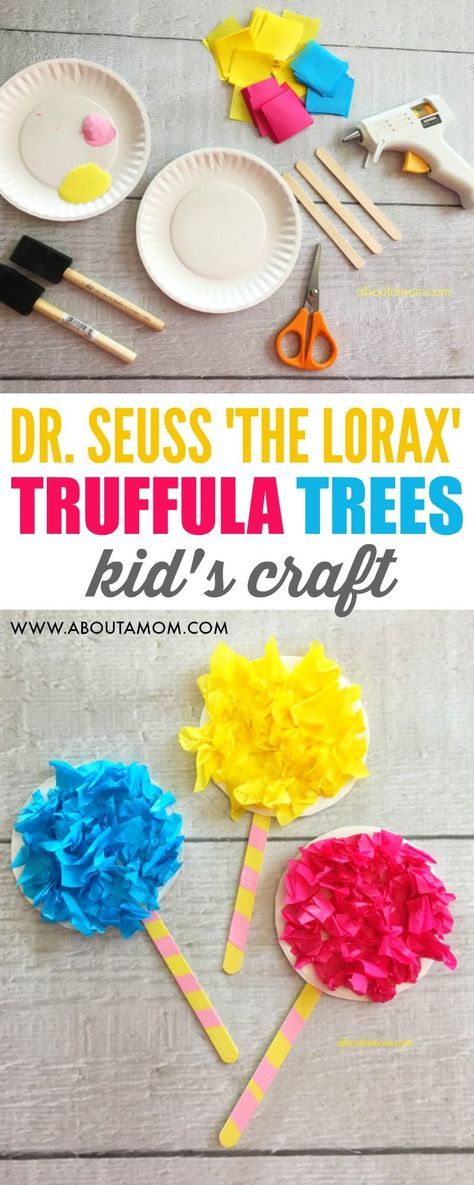 Fun and easy truffula trees craft activity for kids based on 'The Lorax' by Dr. Seuss. #crafts #craftsforkids #kidscraft #drseuss #crafting #homeschool #earthday #activities #kidsactivities #artsandcrafts #kids #classroom #diy Truffula Tree Crafts, Dr Suess Books And Activities, My Many Colored Days Activities Dr. Seuss, Toddler Dr Suess Craft, Dr Seuss Week Preschool Lesson Plans, Earth Day For Infants, Dr Suess Kindergarten Crafts, Lorax Activities Kindergarten, Dr Seuss Day Ideas