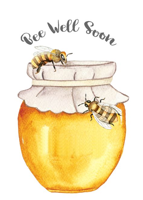 How To Draw A Honey Bee, Honey Bees Drawing, Honey Drawing, Honey For Hair, Honey Cough Syrup, Honey Illustration, Bees And Honey, Honeybee Art, Honey Art