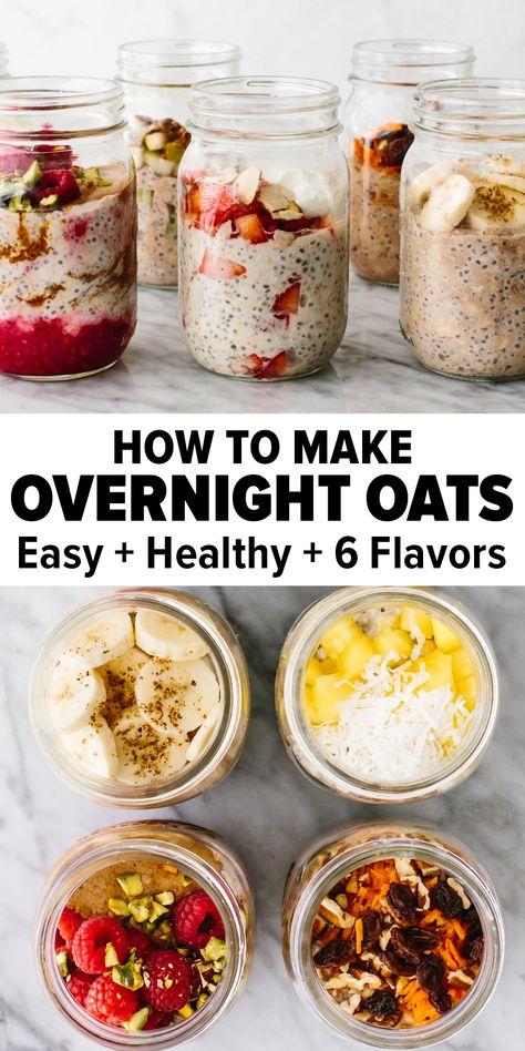 Overnight Oats And Yogurt, Oatmeal Jars Overnight Healthy, Clean Overnight Oats In A Jar, Overnight Chia Oats Healthy, Overnight Oats With Yogurt Recipe, Overnight Oats With Chia Seeds Healthy, Overnight Oat With Chia Seeds, Breakfast Jars Overnight Healthy, Mason Jar Oats Overnight