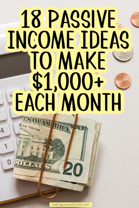 18 Passive Income Ideas To Earn $1,000+ Each Month. Looking for the best passive income ideas to start making more money? Learning how to make passive income streams can change your life. make extra money, money making ideas, work from home, income generating assets, millionaires Make Money Tips, How To Earn Passive Income, Making Passive Income, Best Ways To Earn Money From Home, How To Earn Extra Income, Amazon Passive Income, Secondary Income Ideas, How To Earn More Money, At Home Money Making Ideas