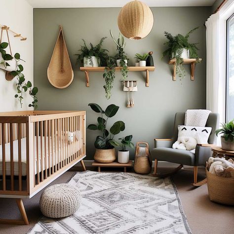 4+ Creative Nursery Room Decor Ideas for a Dreamy Baby Oasis • 333+ Images • [ArtFacade] Nature Nursery Wall Art, Nursery With Wood Wall, Modern Nature Nursery, Wood Theme Nursery, Neutral Nature Nursery, Botanical Nursery Ideas, Earthy Boy Nursery, Small Gender Neutral Nursery, Modern Baby Nursery Neutral