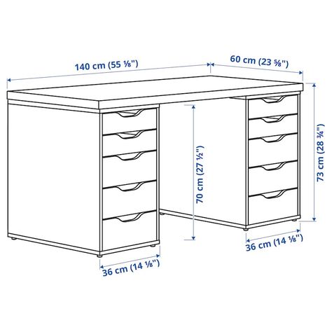 LAGKAPTEN / ALEX Desk, gray/turquoise, 551/8x235/8" - IKEA Alex Desk, Painted Table Tops, Alex Drawer, Ikea Alex, Ikea Ireland, Ikea Website, Desk White, Plastic Edging, Grey Desk