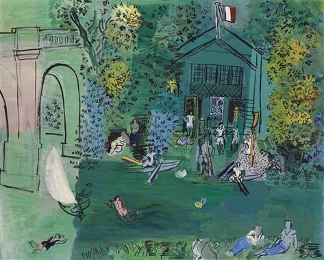 Raoul Dufy - La Marne, Circa 1925, oil on canvas Fauvism, Cubism, Art Fauvisme, Parisian Art, Raoul Dufy, Scenic Design, History Design, Art Moderne, Abstract Artists