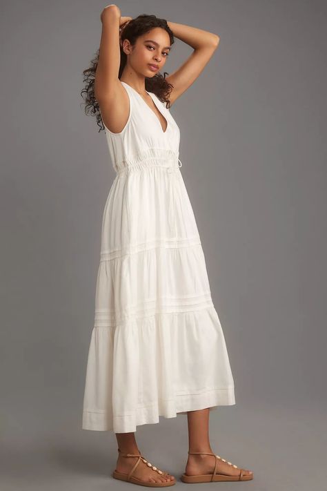 Aerie Low Back Knit Maxi Dress curated on LTK Cute Summer Dresses Maxi, Flows Summer Dress, Linen Smock Dress, Staff Retreat, Linen White Dress, Somerset Dress, Linen Dresses Elegant, Somerset Maxi Dress, Maxi Dress Linen