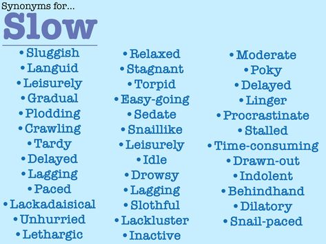 Other Words For Slow, Other Words For Laughed Writing, Slow Synonyms, Silence Synonyms, Other Words For Flustered, Types Of Smells Writing, Other Words For Worried, This Shows Synonyms, Other Words For Annoyed