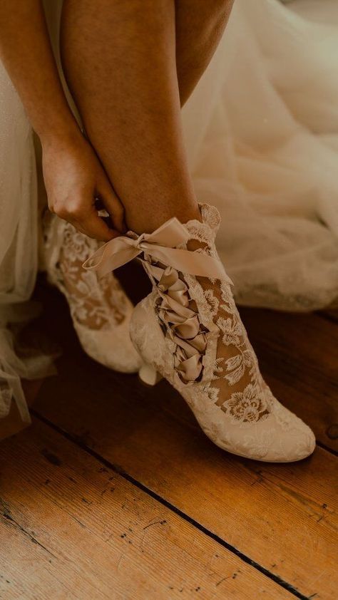 Wedding Boots & Lace Bridal Shoes - House of Elliot Lace Wedding Boots Lace Wedding Boots Brides, Forest Wedding Shoes Brides, Alt Wedding Shoes, Shoes For Boho Wedding Dress, Country Wedding Heels, Autumn Wedding Shoes, Hippie Wedding Shoes, Bridal Boots Elegant, 70s Wedding Shoes