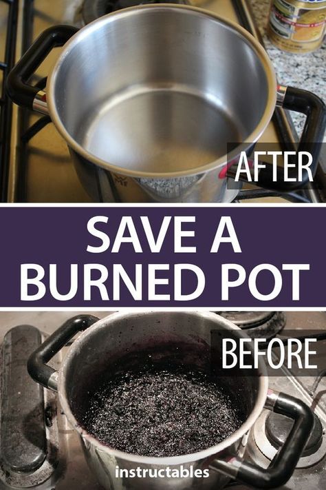 Cleaning Burnt Pans, Clean Burnt Pots, Cleaning Pans, Deep Cleaning Hacks, Burnt Food, Clean Pots, Astuces Diy, Kitchen Cleaning Hacks, Food Out