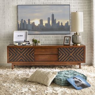 Buy TV Stands & Entertainment Centers Online at Overstock | Our Best Living Room Furniture Deals Mid Century Modern Tv, Midcentury Tv Stand, Modern Media Console, Mid Century Modern Tv Stand, Tv Stand Decor, Wooden Tv Stands, Mid Century Modern Living Room, Stand Ideas, Modern Tv Stand