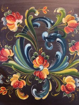 Norwegian Rosemaling (108 pieces) Rosemaling Pattern, Norwegian Rosemaling, Norwegian Design, Arte Folk, Tole Painting Patterns, Folk Art Flowers, Scandinavian Folk Art, Pola Sulam, Scandinavian Art