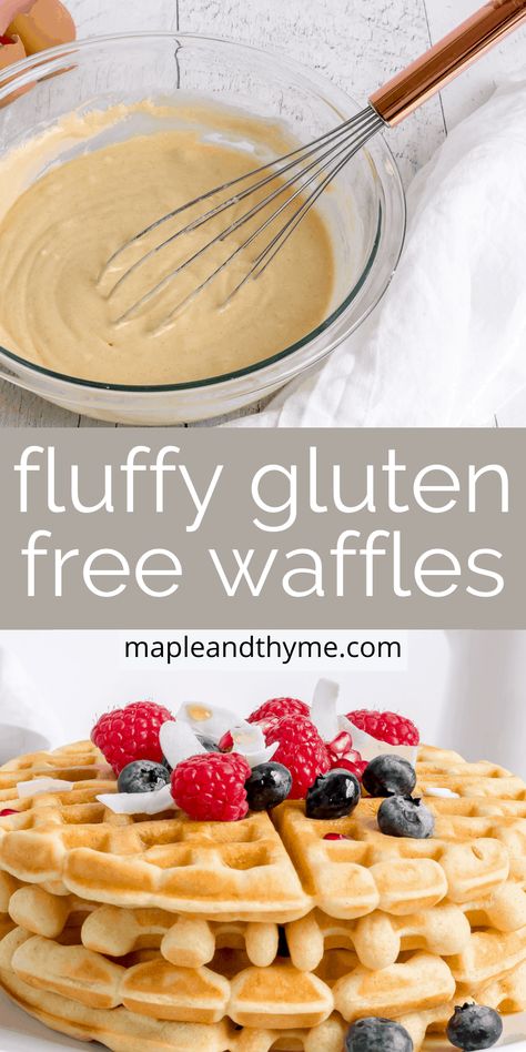 A light and fluffy waffle recipe made gluten free using Bob's Red Mill Gluten Free 1 for 1 Baking Flour in place of all-purpose flour. This versatile gluten free waffle recipe is easy to make and absolutely delicious! #glutenfreewafflerecipe #wafflerecipes #glutenfreerecipes #glutenfreewaffleseasy #glutenfreewafflesbobsredmill Gluten Free Waffles Recipe, Gluten Free Waffle Recipe, Gluten Free Waffle, Glutenfri Baking, Gf Breakfast, Gluten Free Waffles, Gluten Free Recipies, Cookies Gluten Free, Waffles Recipe