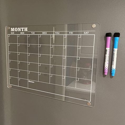 Clear Whiteboard Calendar, Organisation, Clear Fridge Calendar, Calendar Room Decor, Acrylic Fridge Calendar, White Bored Calender Ideas, Calender White Board Aesthetic, Clear Acrylic Calendar, Whiteboard Calendar Aesthetic