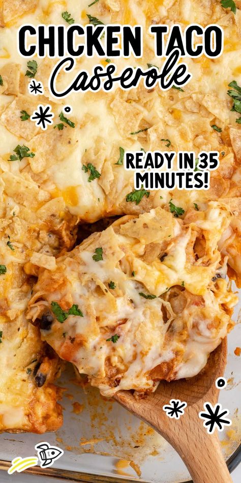 Chicken Taco Casserole Best Rice Casserole Recipes, Essen, Delicious Quick Meals, Quick And Easy Dinner Recipes Mexican, Dinner Ideas For 2 Easy, Easy Casserole With Rotisserie Chicken, 2 Person Casserole, Taco Chicken Casserole Recipes, Chicken Tacos Casserole