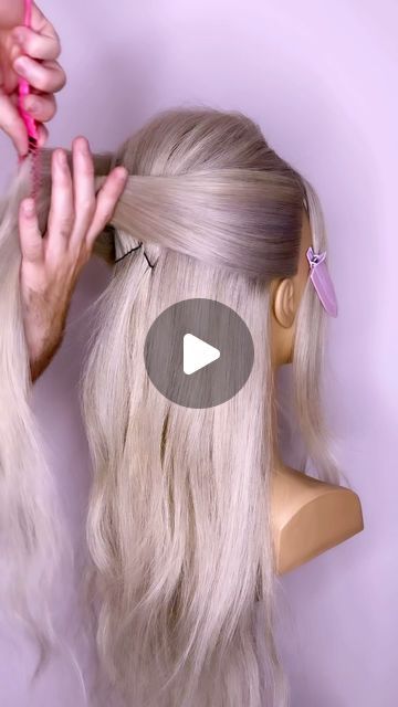 Joseph I'Anson on Instagram: "Are you looking for an easy way to create a super cute half up style? Then this easy to follow tutorial is for you!   L’IMAGE Mannequin - “Denise” from @equip_the_creative use code Joseph10 at the checkout to get 10% off your order.   Created using @revlonprofessionaluk style Masters  #hairtutorial #hairup #hairupdo #hairdo #hairdosimple #updo #updos #updohairstyles #hairups #hairstyles #hairideas #Weddinghair #hairwedding #bridalhair #reel #reels #igreels #ighair #hairfashion #hairhack #hairgoals #updostyles #upstyle #tutorialhair #hairart #reelitfeelit #bridalhair #bridalhairinspo #halfuphalfdown    @behindthechair_com  @markleesonsalons @nextlevelhairstylists @hairbrained_official @limage_gmbh @hairtutorial4you @hairstyles_ideas__ @i.love.hairstyles @esteti Half Do Up Hairstyles, Diy Half Up Half Down Wedding Hair, Half Up Have Down Hairstyles Prom, Soft Updo Tutorial, Half Up Half Down Hairstyles For Fine Hair, Bridesmaid Hairstyles Half Up Half Down Straight, Half Updo Ponytail, Half Up Half Down Hair Updo, High Pony Hairstyles For Long Hair