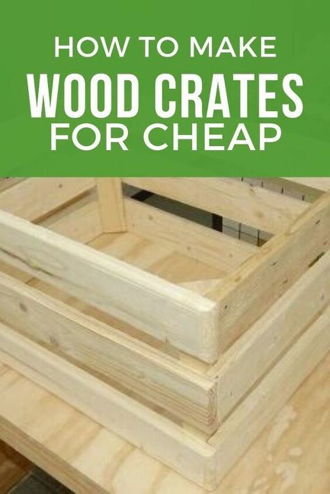 Who doesn't love wooden crates?! you can make so many things from them like a bookshelf or use them for storage. If you're decorating on a budget the you'll love this DIY project to make them for cheap from wood pallets. #diy #crates #pallets How To Make A Wooden Crate, How To Make A Crate Out Of Pallet Wood, Diy Projects With Wood Pallets, Diy Pallet Crate, Diy Wooden Crates How To Build, Pallet Crates Diy Wood Boxes, Diy Crates From Pallets How To Make, Diy Storage Bins Wood, How To Make Crates Out Of Pallets