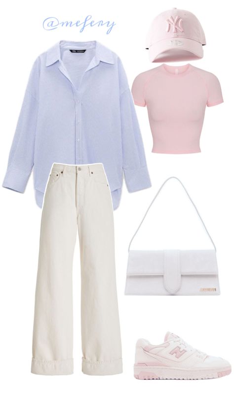 ny,new balance, jacquemus, blue short outfits,casual outfit,pastel pink,pastel blue,pastel colors outhit,girls outfit,hit,women outfit Pastel, Pastel Colors Outfit, Colors Outfit, Diy Journal Books, Uni Outfits, Pastel Outfit, Blue Pastel, Girls Outfit, Pink Pastel