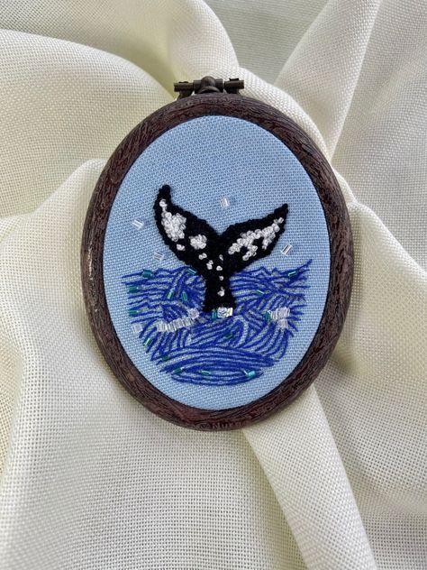 Embroidery Gifts, Embroidery Shop, Handmade Embroidery, Dmc Thread, Blue Whale, Embroidery Hoop, Embroidery Art, Beaded Embroidery, Mother's Day Gift