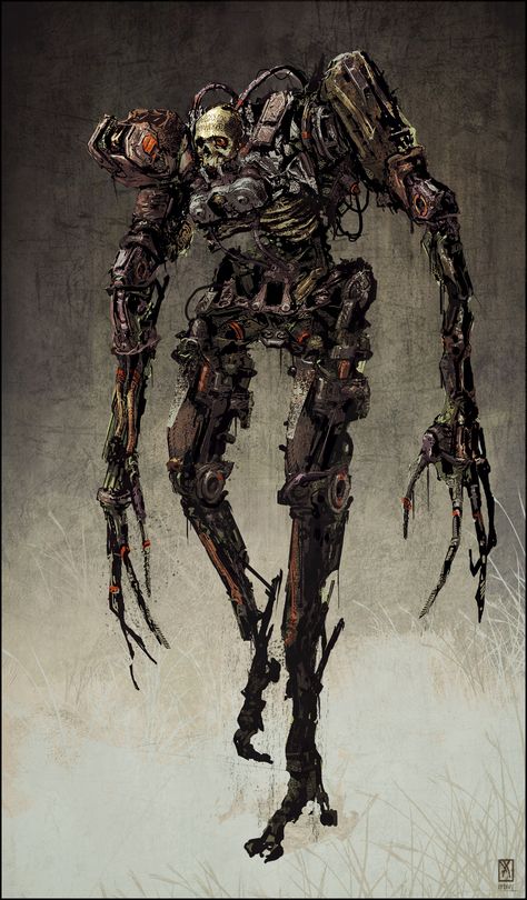 One of my colleagues asked me to do a zombie robot.. How could I refuse? Creepy Robot, Robot Drawing, Concept Art Landscape, Steampunk Robots, Arte Zombie, Steampunk Robot, Drawing Designs, Robot Concept, Arte Robot