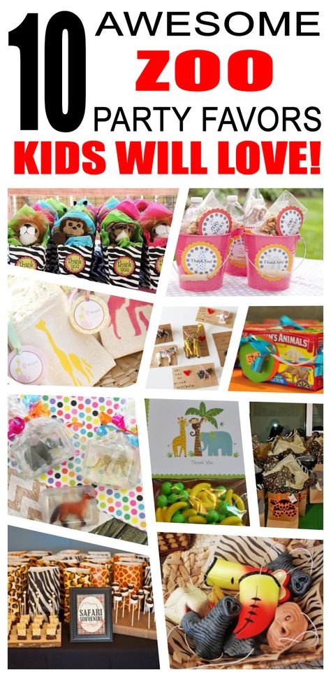 Great zoo party favors kids will love. Fun and cool zoo birthday party favor ideas for children. Easy goody bags, treat bags, gifts and more for boys and girls. Get the best zoo birthday party favors any child would love to take home. Loot bags, loot boxes, goodie bags, candy and more for zoo party celebrations. Animal Party Favor Ideas, Party Favors Animal Theme, Zoo Theme Party Favors, Zoo Birthday Party Favors, Animal Theme Party Favors, Zoo Party Favors, Toddler Party Favors, Zoo Animal Party, Birthday Party Goodie Bags